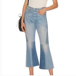 Frame Hurley Le Panel Block Cropped Flare Ankle High Rise Jeans